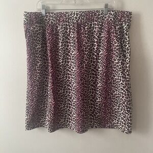 Snoga Swim Skirt Modest Pink Leopard Print With Side Pocket Sz 2X